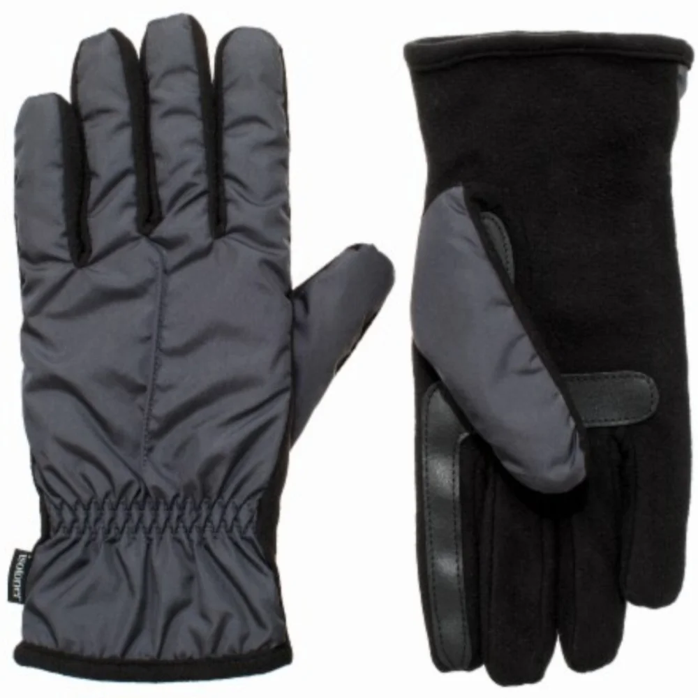 Isotoner Womens One Size EcoComfort Mineral Black SmartDri SmartTouch Gloves